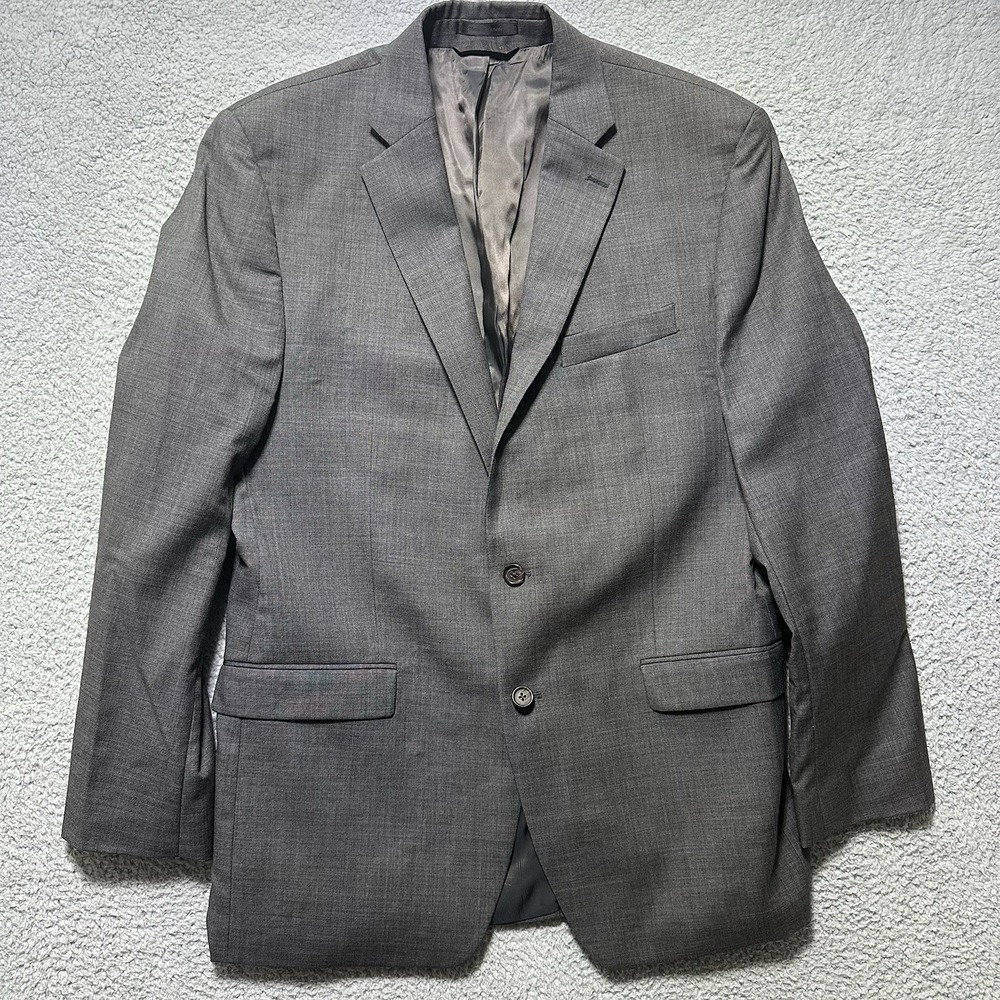 RALPH LAUREN 100% Wool Basket weave Mens 44L Sport Jacket Suit Blazer Coat 2 Btn